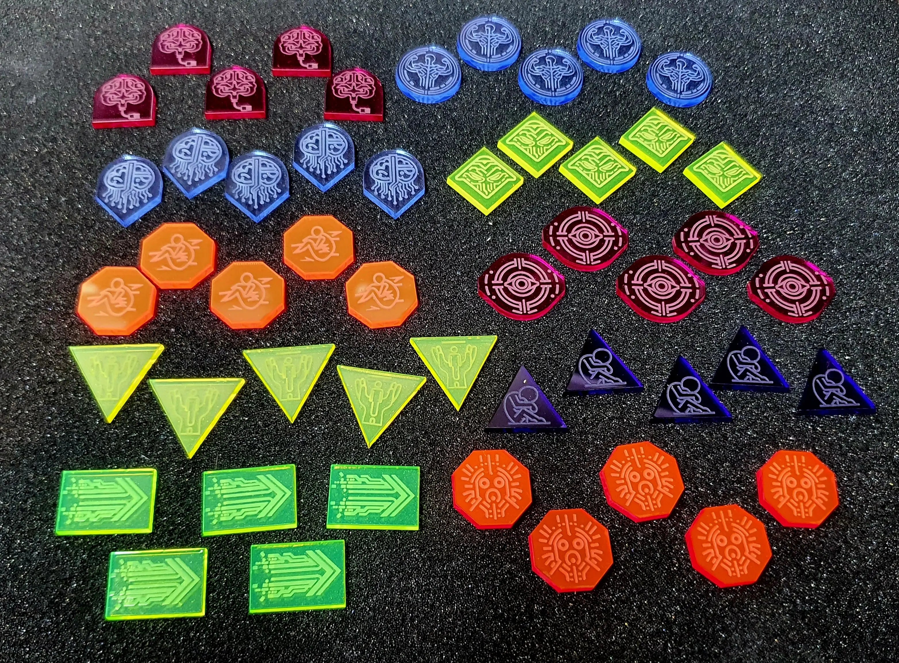 Acrylic Token Set (55) - designed for CodeBlade Laserforge Miniatures