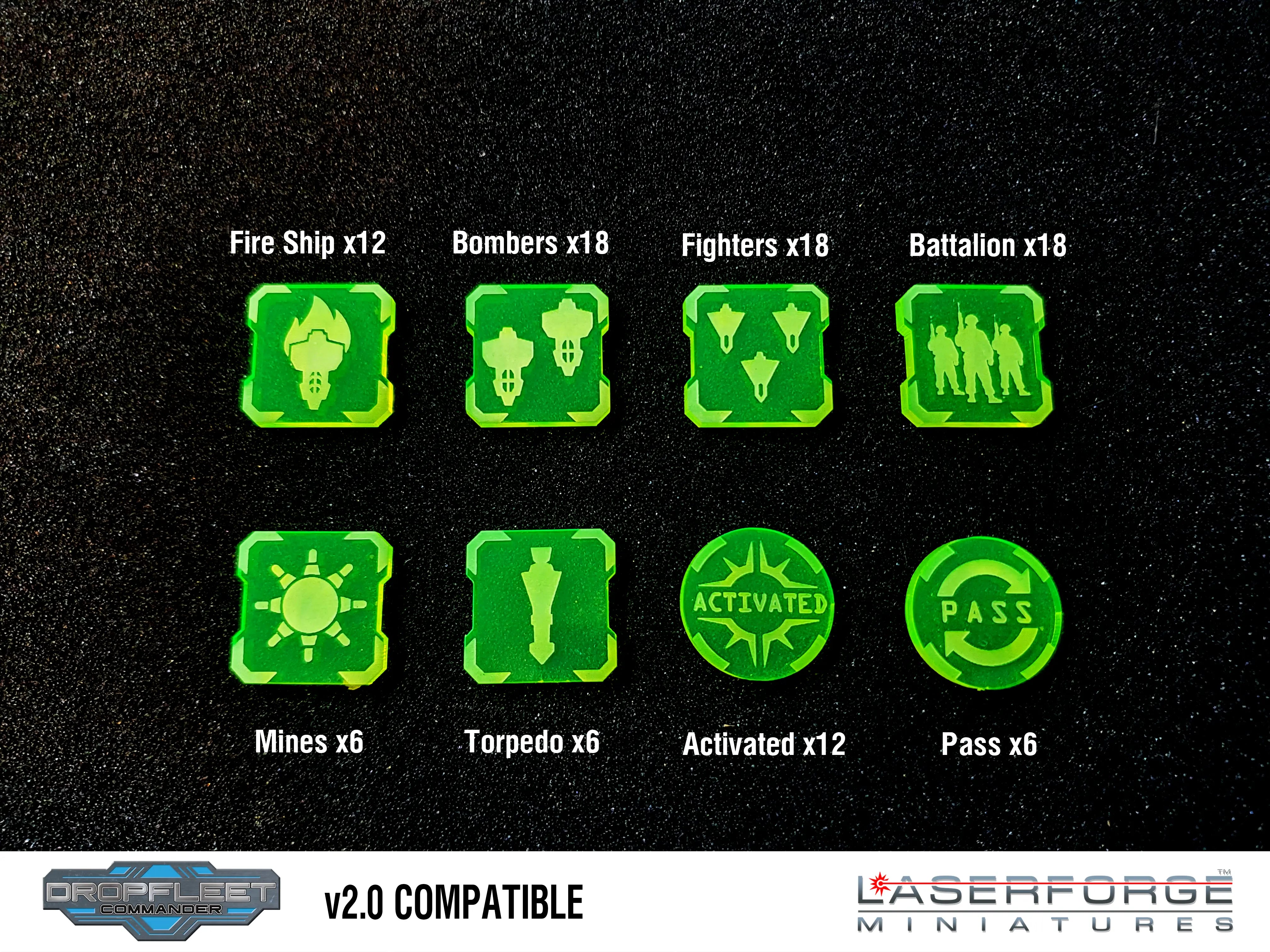 Dropfleet Commander 2.0 - Assets Token Pack (96) Laserforge Miniatures