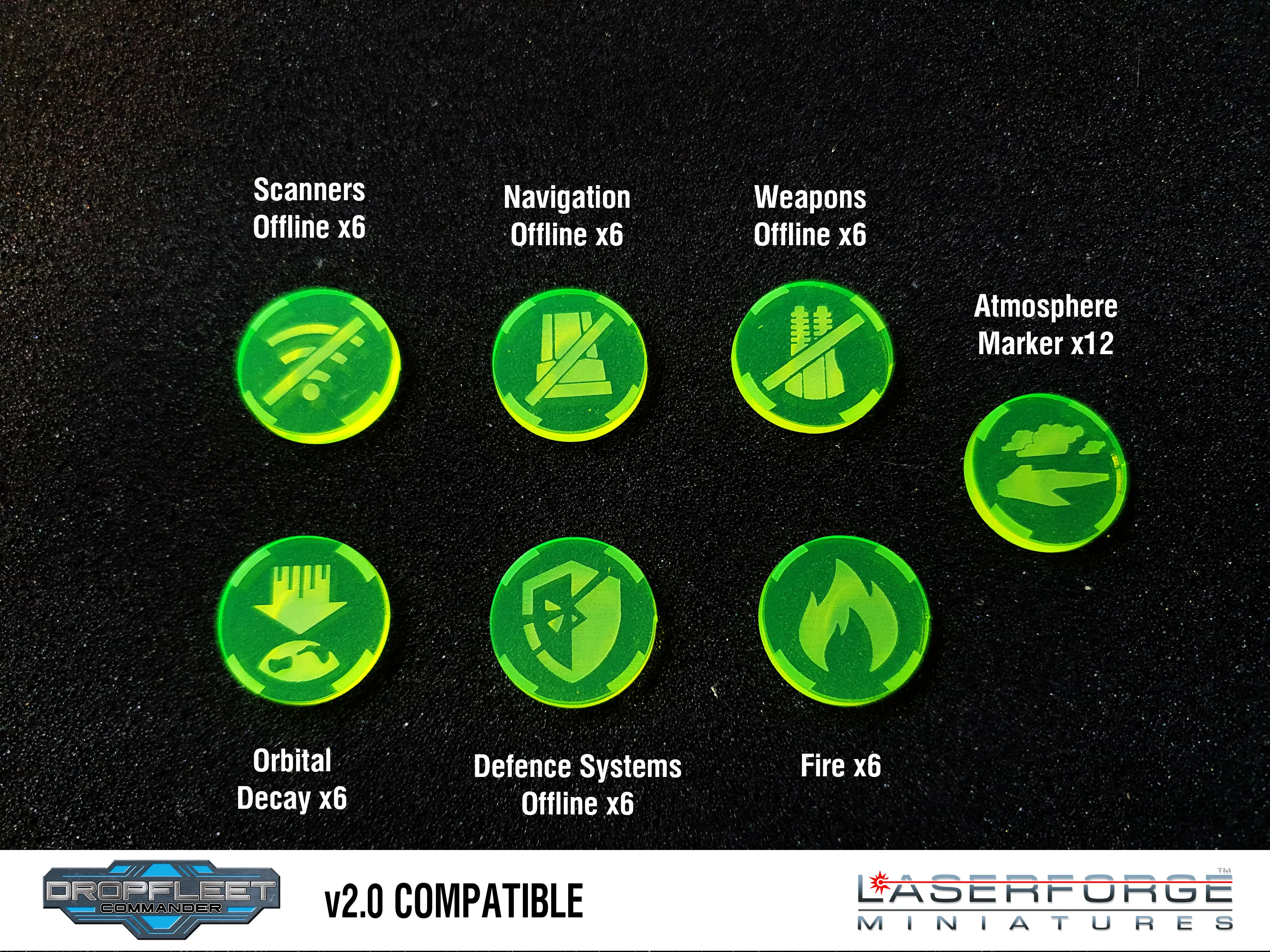 Dropfleet Commander 2.0 - Critical Damage Token Pack (48) Laserforge Miniatures