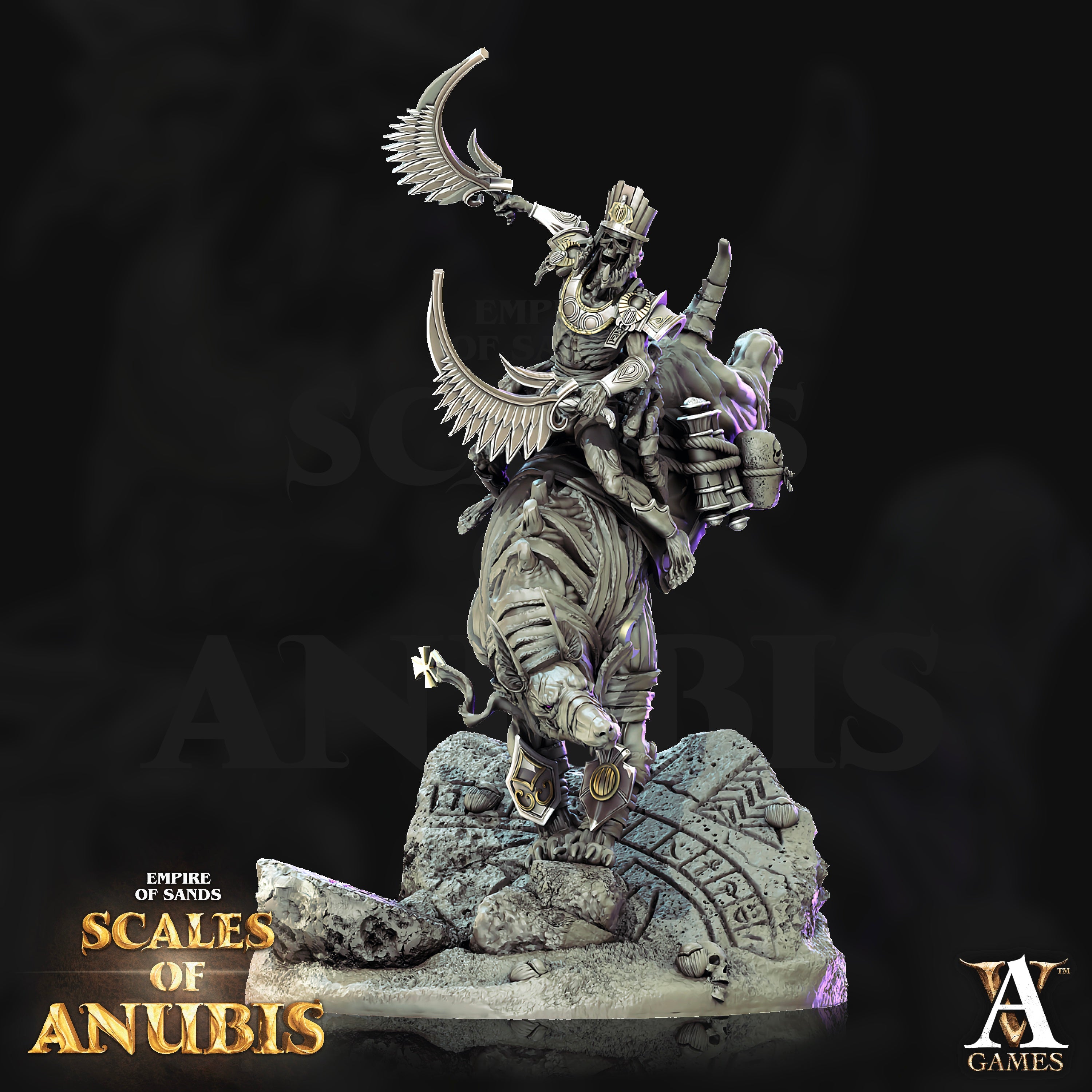 Anubian Wardog Riders Squad (4) - Ankh Overlords (Copy) Archvillain Games
