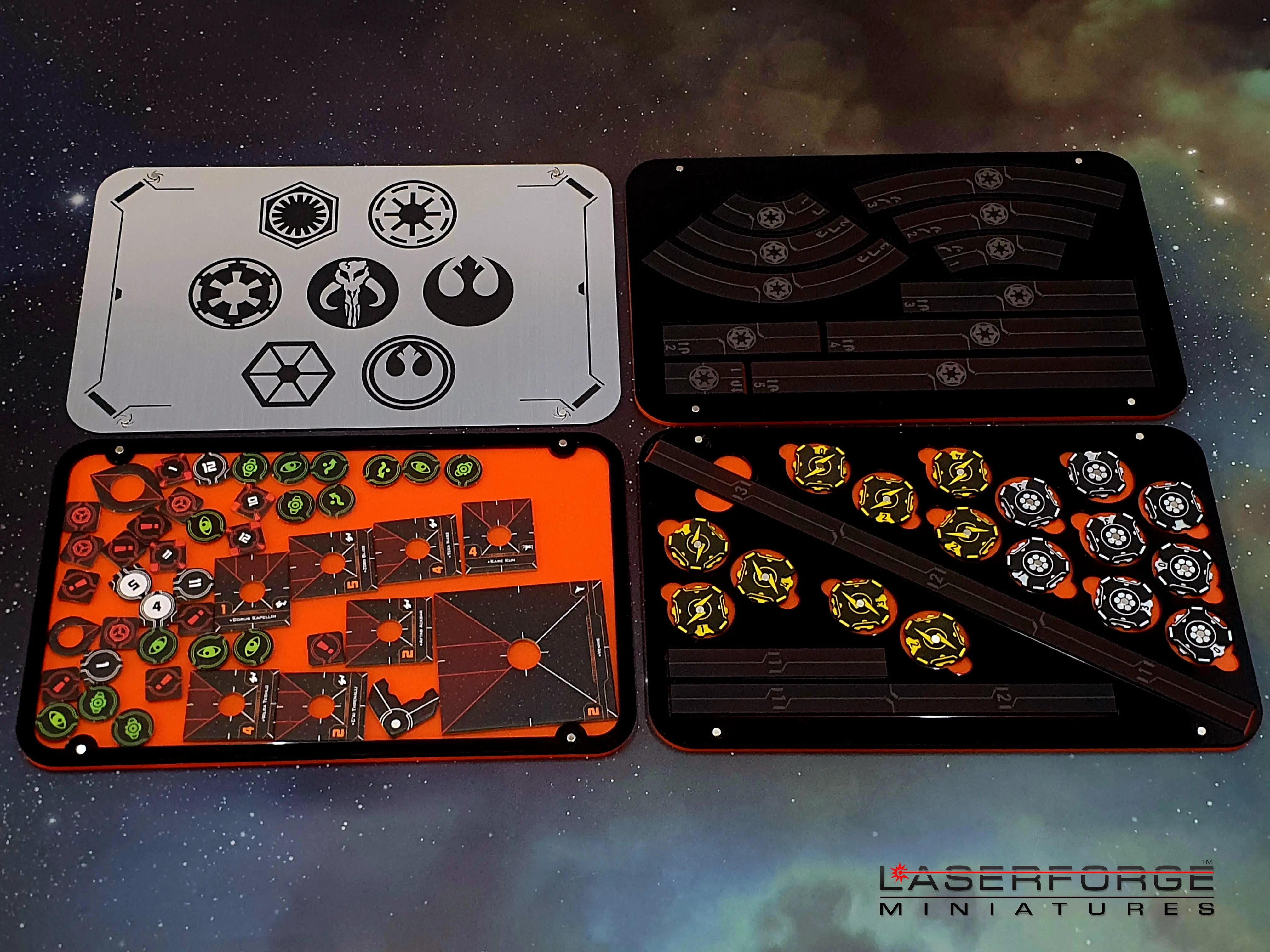 Estuche de plantilla y token - Compatible con Star Wars XWing v2.5